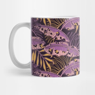 Purple Leopard Banana Leaves Mug